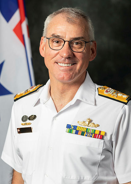 A portrait of Rear Admiral Chris Smith in uniform