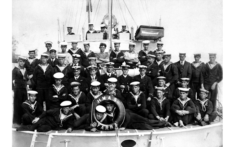 The commissioning crew of HMAS Yarra (I), c. 1910.