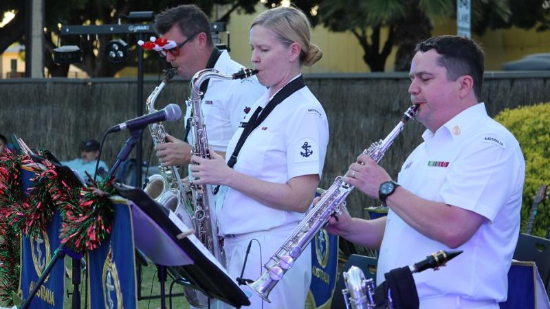 Christmas carols played by RAN Band SA at HMAS Encounter