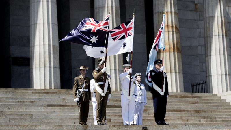 Australia's Federation Guard at the Shrine of Remembrance.