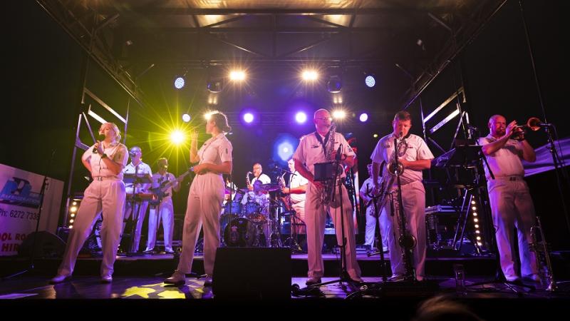 Navy Band Tasmania rock band ensemble.
