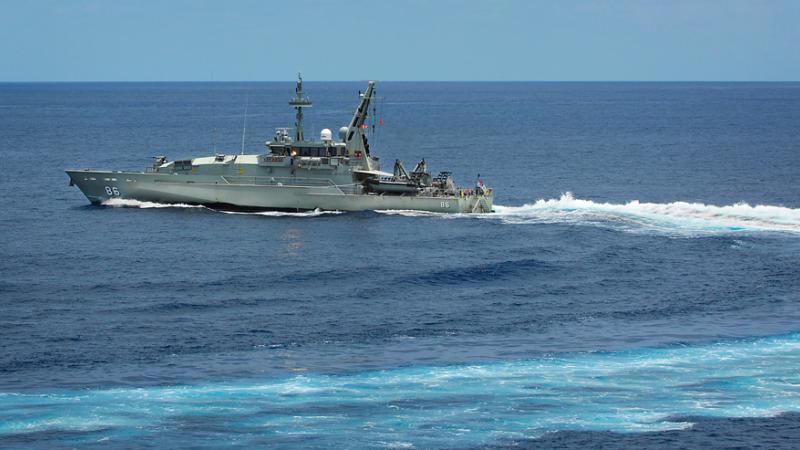 HMAS Albany Adelaide class patrol boat.