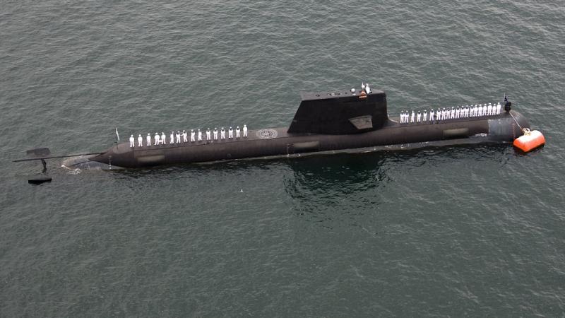 HMAS Farncomb, diesel-electric guided missile submarine.