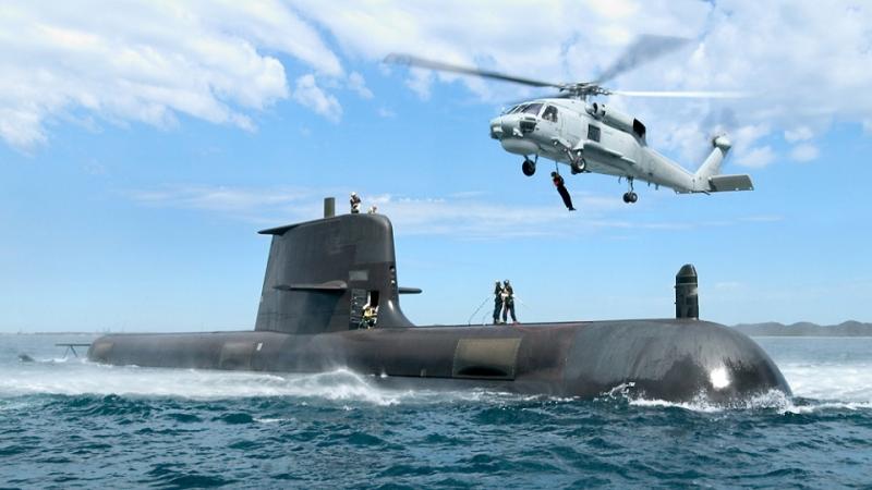 HMAS Sheean, diesel-electric guided missile submarine.