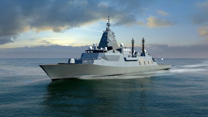 An artist's impression of the BAE Systems SEA 5000 Future Frigate, Global Combal Ship - Australia.