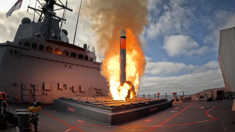 missile fired from a Navy deck vessel 
